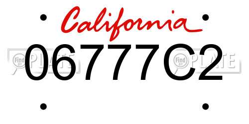 06777C2 California License Plate