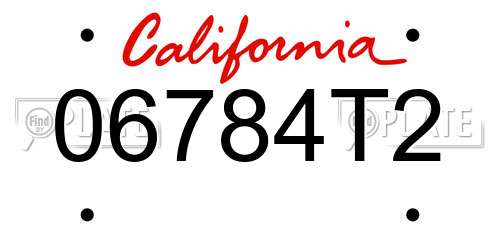06784T2 California License Plate