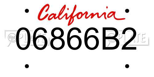 06866B2 California License Plate