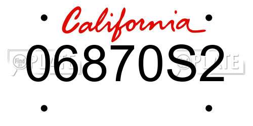 06870S2 California License Plate