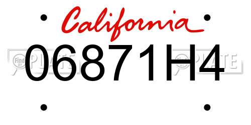 06871H4 California License Plate