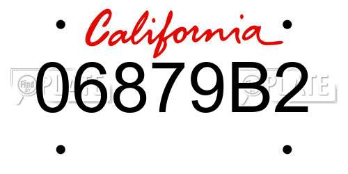 06879B2 California License Plate