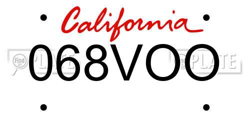 068VOO California License Plate