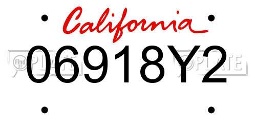 06918Y2 California License Plate