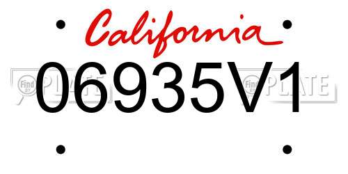 06935V1 California License Plate