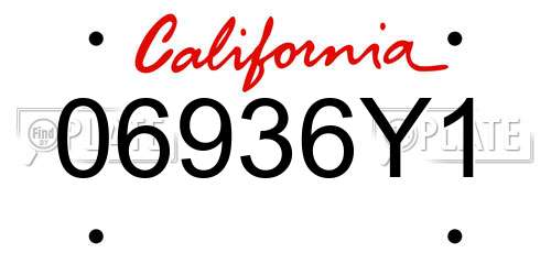 06936Y1 California License Plate