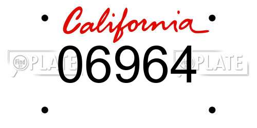 06964 California License Plate