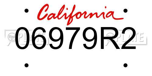 06979R2 California License Plate