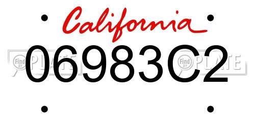 06983C2 California License Plate