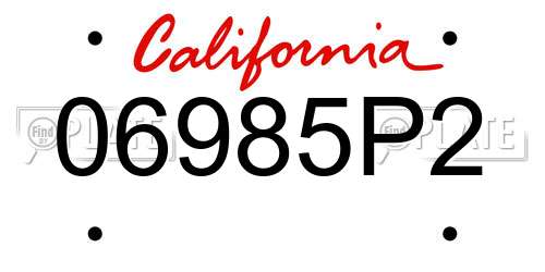 06985P2 California License Plate