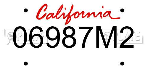 06987M2 California License Plate