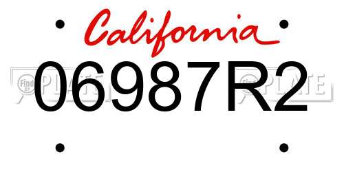 06987R2 California License Plate