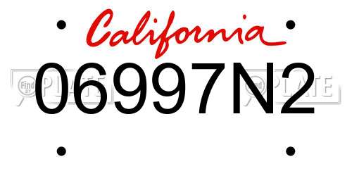 06997N2 California License Plate