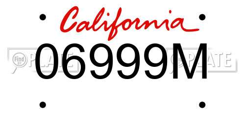 06999M California License Plate