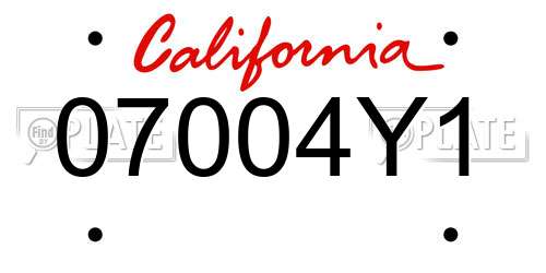 07004Y1 California License Plate