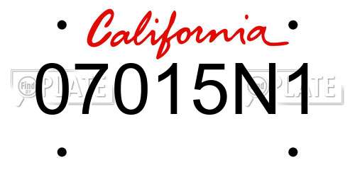07015N1 California License Plate