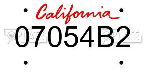 07054B2 California License Plate