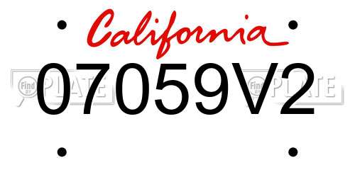 07059V2 California License Plate