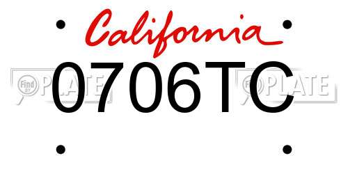 0706TC California License Plate
