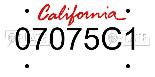 07075C1 California License Plate