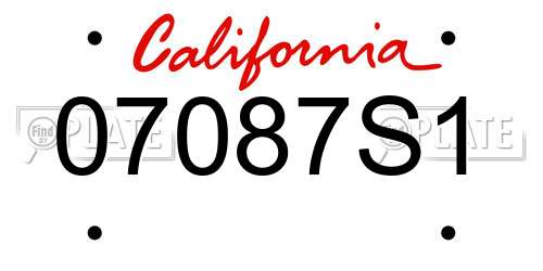 07087S1 California License Plate