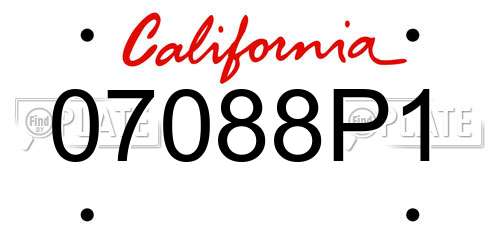 07088P1 California License Plate