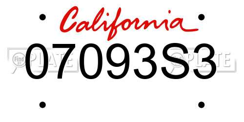 07093S3 California License Plate