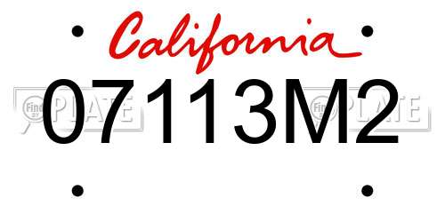 07113M2 California License Plate