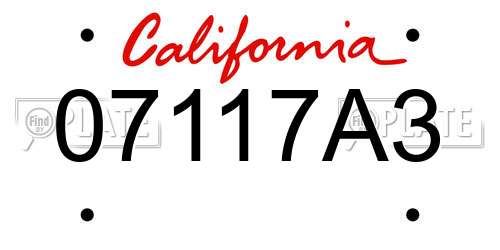 07117A3 California License Plate