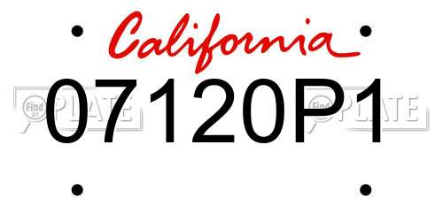 07120P1 California License Plate