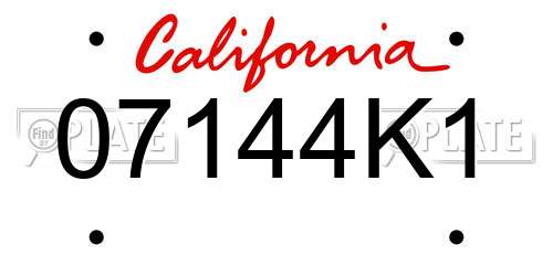 07144K1 California License Plate