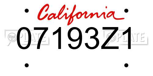 07193Z1 California License Plate