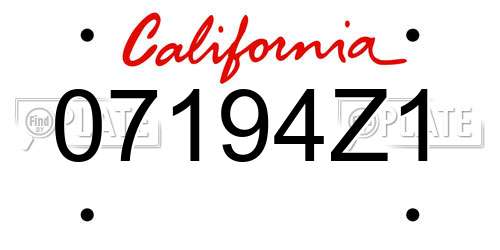 07194Z1 California License Plate