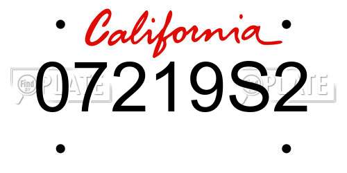 07219S2 California License Plate