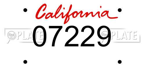 07229 California License Plate
