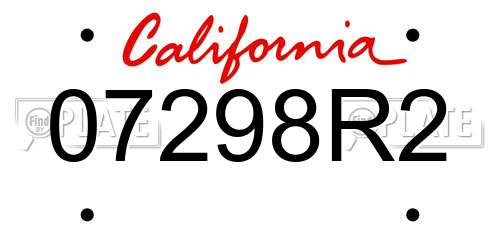 07298R2 California License Plate