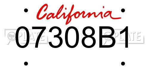 07308B1 California License Plate