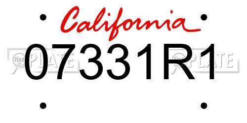 07331R1 California License Plate