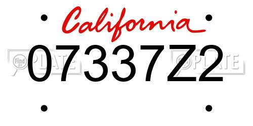 07337Z2 California License Plate