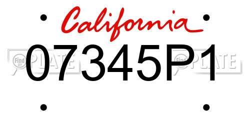 07345P1 California License Plate