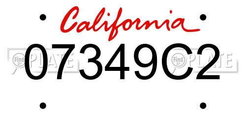 07349C2 California License Plate