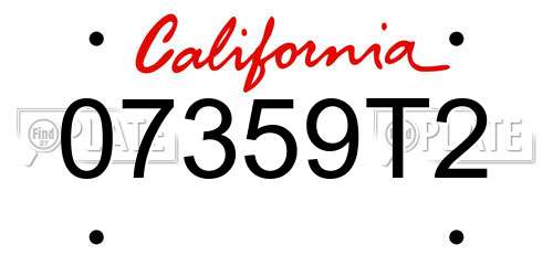 07359T2 California License Plate