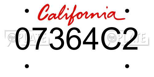 07364C2 California License Plate