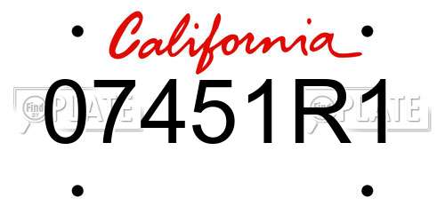 07451R1 California License Plate