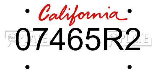 07465R2 California License Plate