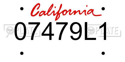 07479L1 California License Plate