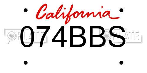 074BBS California License Plate