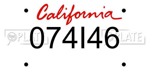 074I46 California License Plate
