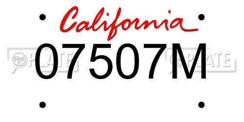 07507M California License Plate