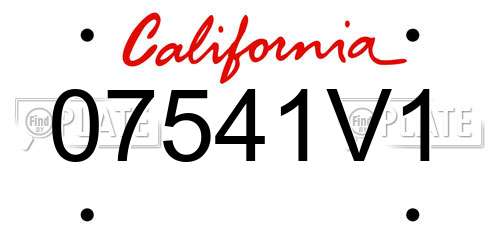 07541V1 California License Plate